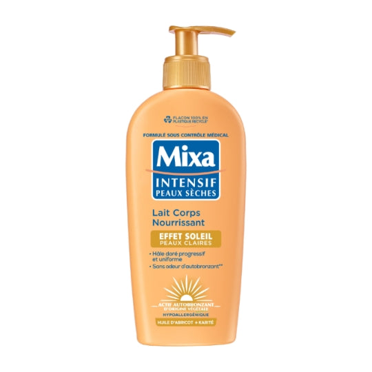 Mixa Reichhaltige Body Lotion Aprikosenöl & Karité mit Sonneneffekt für helle Haut