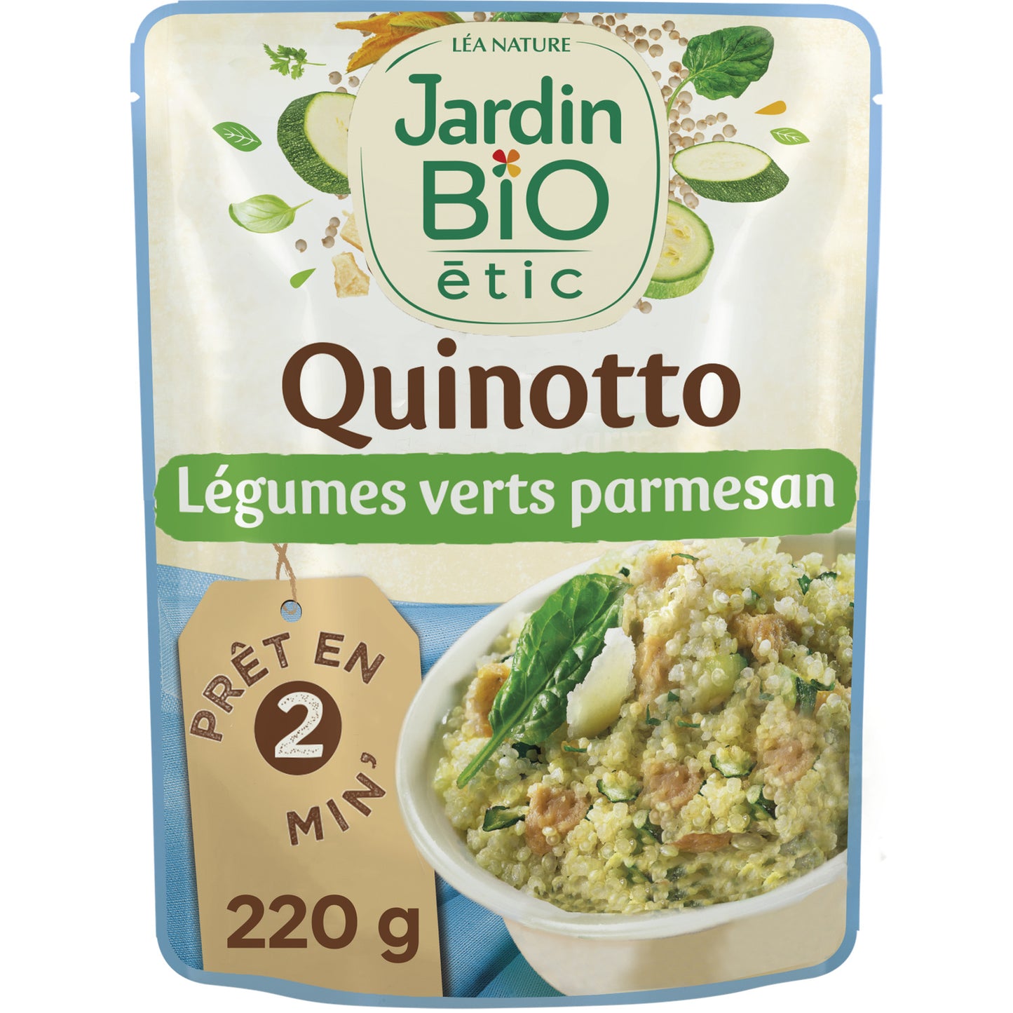 Prepared Dish With Quinotto, Green Vegetables, & Parmesan Cheese Jardin Bio