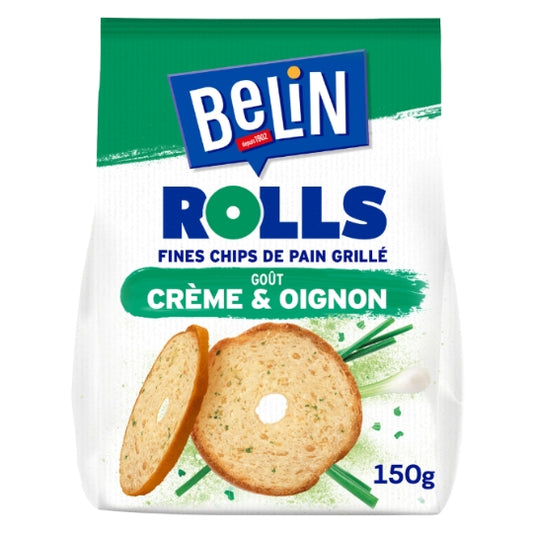 Crackers Cream & Onion Toasted Bread Chips Belin Rolls
