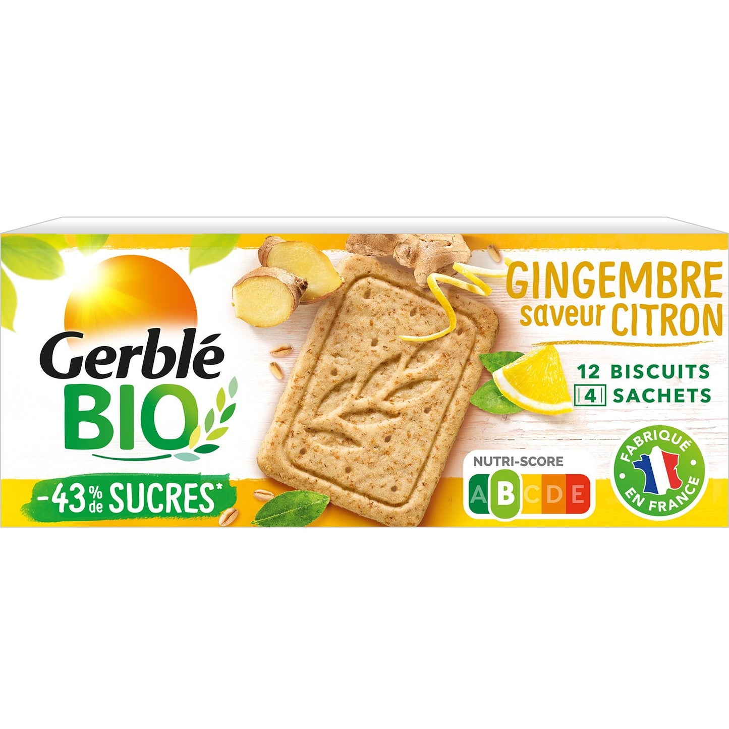 Organic Lemon & Ginger Biscuit Gerblé