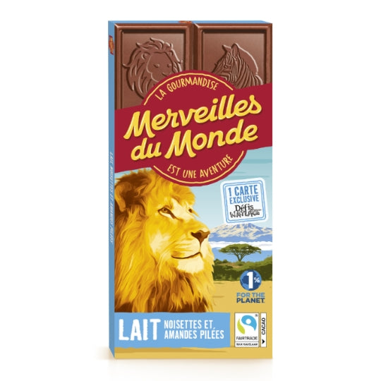 Milchschokolade, Haselnüsse & gehackte Mandeln Merveilles Du Monde