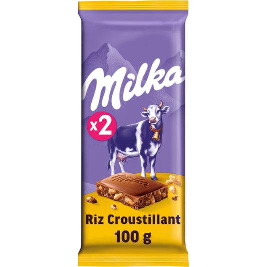 Milka Schokolade Milch & Knusperreis x2